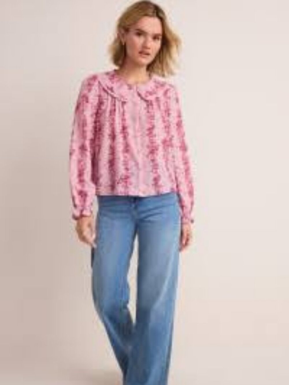 Francesca's Vicki Floral Bib Collar Blouse ** Size Small - Picture 3 of 9